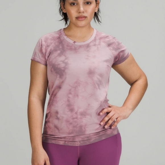 Lululemon Swiftly Tech Short Sleeve 2.0 Marble Dye Vintage Plum 10 - Picture 1 of 9